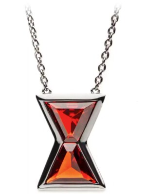 Marvel x RockLove Black Widow Hourglass Pendant Necklace Sterling Silver Disney