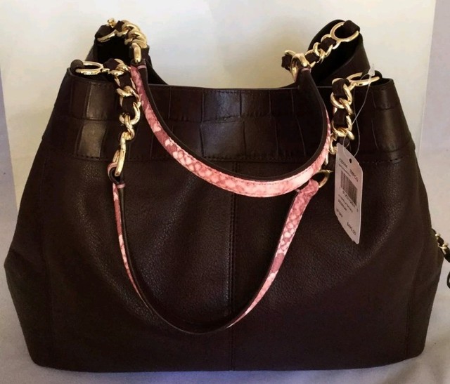 COACH F25944 Exotic Lexy Shoulder Bag With Chain Strap Handbag Oxblood/Multi NWT