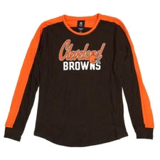 Cleveland Browns Outerstuff NFL Girls' Brown Slouchy Pullover "Unity" T-Shirt