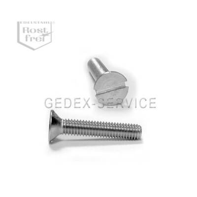  Senkkopfschrauben Schlitz DIN 963 M1,6 M2 M2,5 M3 M4 M5  EDELSTAHL A2