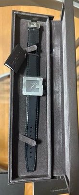 New Gucci 3600M Swiss Made Watch Black Leather Strap Unisex With Box Y2K Vintage
