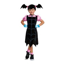 Vamperina Vampire Halloween Costume 4/6 Disney Black Dress, Hat, Gloves Girls