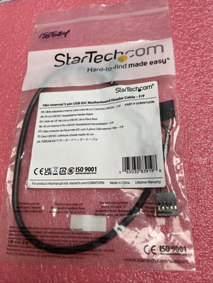 NEW StarTech USBINT5PIN 18'' INT USB IDC 5 PIN Motherboard Female Connectors