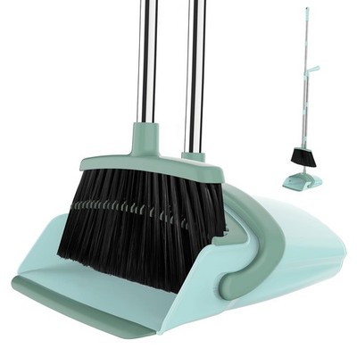 Broom and Dustpan Set for Home, 51-in Long Adjustable Handle Angle Broom and ...