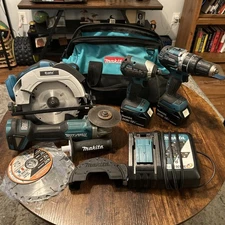 Makita 18V 4-Tool Combo Kit With Charger, 2 Batteries And Accessories