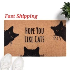 Hope You like Cats Doormat 24 16 Inch, Funny Black Cat Door Mat, Cute Cat Front