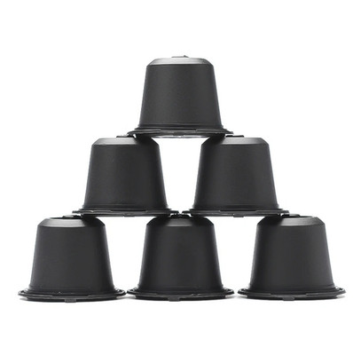 6pcs Refillable Nespresso Coffee Capsules Reusable Pods with Spoon & Brush - NEW