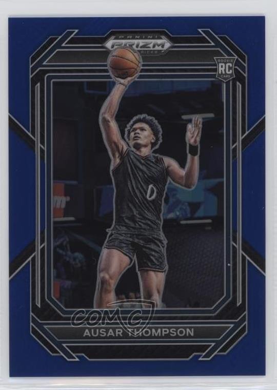 2023-24 Panini Prizm Draft Picks Blue Prizm 56/199 Ausar Thompson #17 13m4