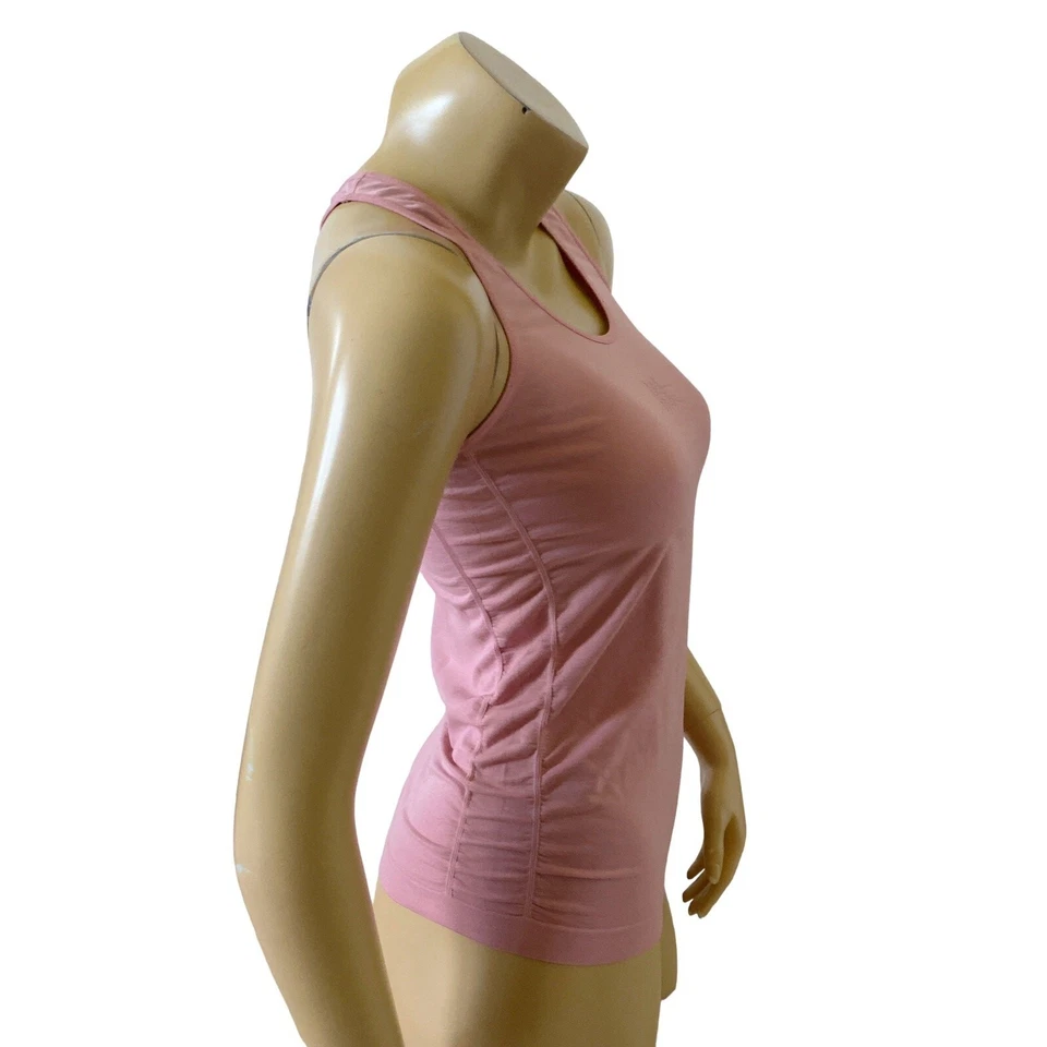 Camiseta sin mangas Aspire para mujer pequeña rosa elástica atlética espalda deportiva Foto 3 de 4
