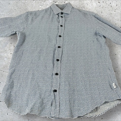 Armani Collezioni Shirt Mens Small Button Up 100% Linen Flax Long Sleeve T733 - Picture 2 of 13