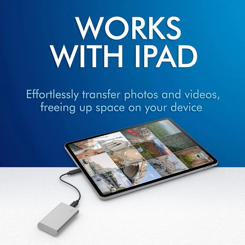 LaCie Portable SSD, 1TB, External SSD, USB-C, 2nd generation USB 3.2, speeds up  - Image 2 of 4