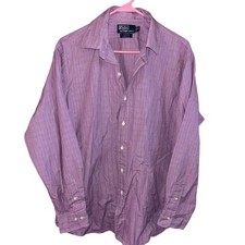 Polo Ralph Lauren men  s purple plaid Curham classic fit shirt 16.5 - 34/35 