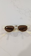 Celine CL40059U Cat Eye Browline Sunglasses Womens Ivory Gold Italy 616 RARE