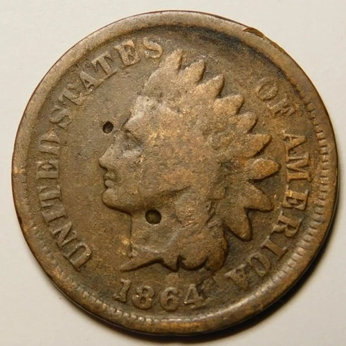 1864L Indian Head Cent Penny Pointed Bust  "Actual Coin Pictured"