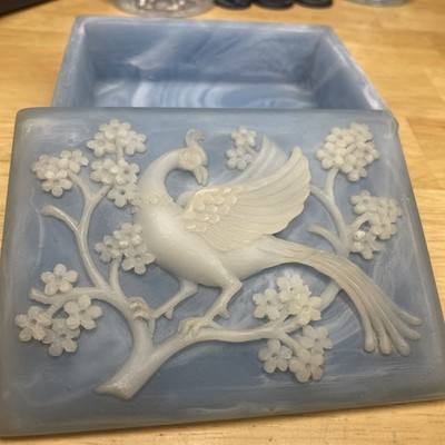 Vintage Trinket Or Jewelry Box. Hand Carved.  41/2x3 1/2 X1 1/2. Changes Color