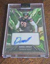 Darnell Wright WildChrome WildCard #9/9 Rookie Card Autograph Chicago 2023. rookie card picture