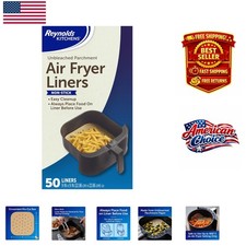 50-Pack Non-Stick Air Fryer Liners, Unbleached Parchment 9" Square Sheets