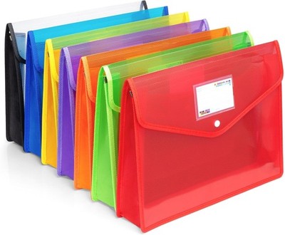 Plastic File Folders, Waterproof Transparent Expandable File Organiser, Portable