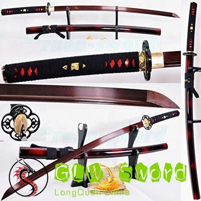 41''HIGH QUALITY JAPANESE SAMURAI SWORD KATANA BLACK&RED FOLDED STEEL SHARP BLADE