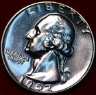 Uncirculated Proof 1952 Philadelphia Mint Silver Washington Quarter — photo 1