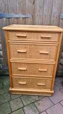 FAB VINTAGE CANE BAMBOO RATTAN ANGRAVES ? CHEST OF DRAWERS TALLBOY TIKI BOHO