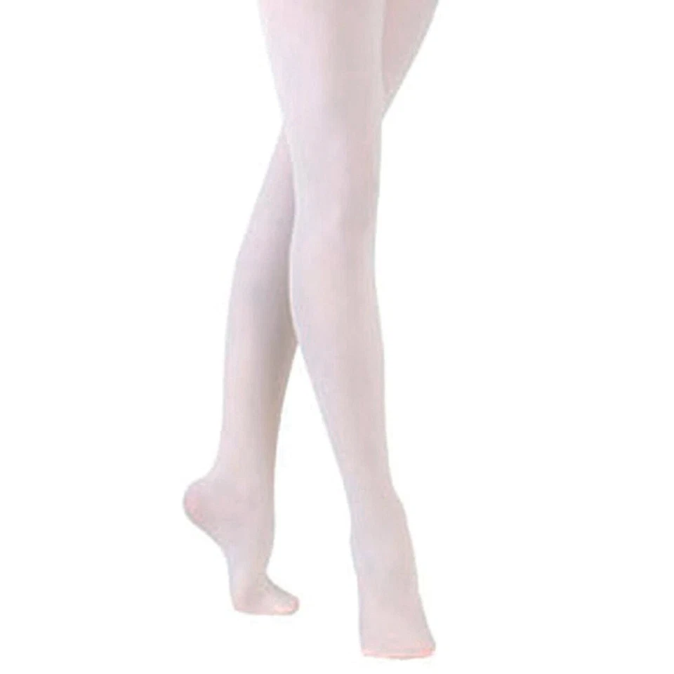 Girls White and Pink 70 denier Ballet dancewear stage costume dress tights - Image 3 of 3