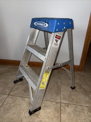 Werner 2-Step Utility Stool Folding Ladder 250lbs MAX Capacity 26''