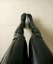 Medias de goma látex dedos calcetines hasta los muslos sexy personalizado 0,4 mm #436
