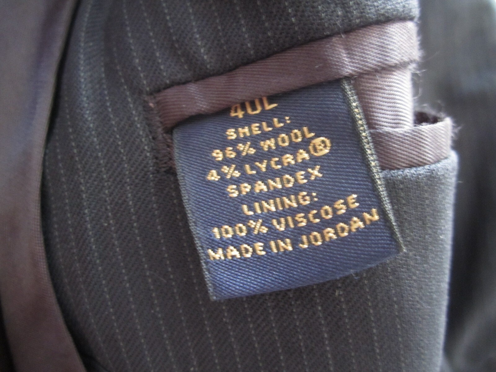 Men Brooks Brothers Stretch 2 Button Stripes Wool Jacket Sz 40L (MJ34) thumbnail 2