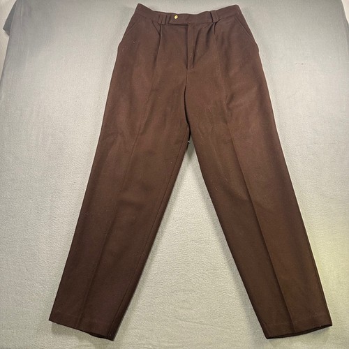 Individuals by Framework Vintage Brown Wool Pleated Trousers High Rise Size 14