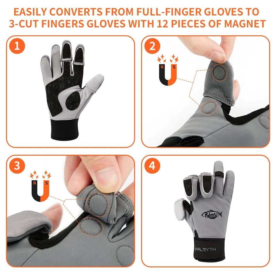 Guantes de pesca flexibles cálidos para hombres y mujeres clima frío aislados agua R... Foto 2 de 4