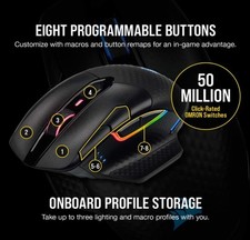 Corsair New Corsair Dark Core RGB Pro SE, Wireless FPS/MOBA Gaming Mouse, Black 8