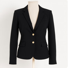 J by J. Crew Schoolboy Blazer Black Gold Button Career Office Business Jacket 6