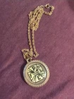 Masonic PFLE Bicentennial Lady Liberty Coin Necklace Gold Tone Metal w/24" Chain