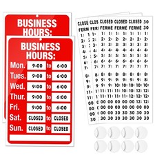 2 Piece Business Hours Sign Adjustable Glass Door Window Store Office 360