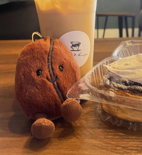 Jellycat Amuseables Coffee Bean Bag Charm   Soft Plush Keychain Christmas Gift