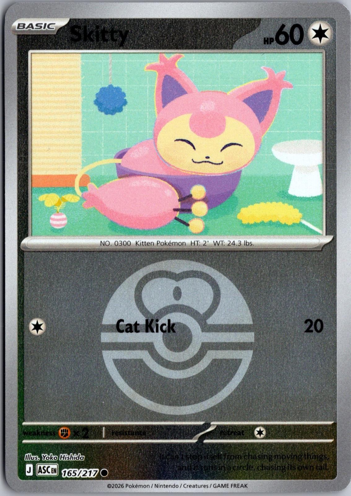 Skitty (Love Ball) 165/217 Holo Common Ascended Heroes Pokemon Near Mint