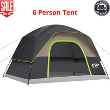 6 Person Family Camping Tent Double Layer Waterproof Outdoor Dome Shelter Cabin