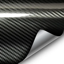 Vvivid 1Ft X 5Ft Black Carbon Fiber Vehicle Wrap Durable Scratch Resistant Film