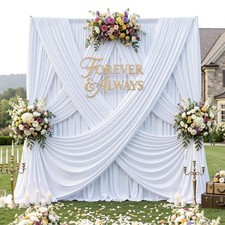 12x10 FT White Backdrop Curtains Parties Wrinkle Free 2 Panels Photo Drapes