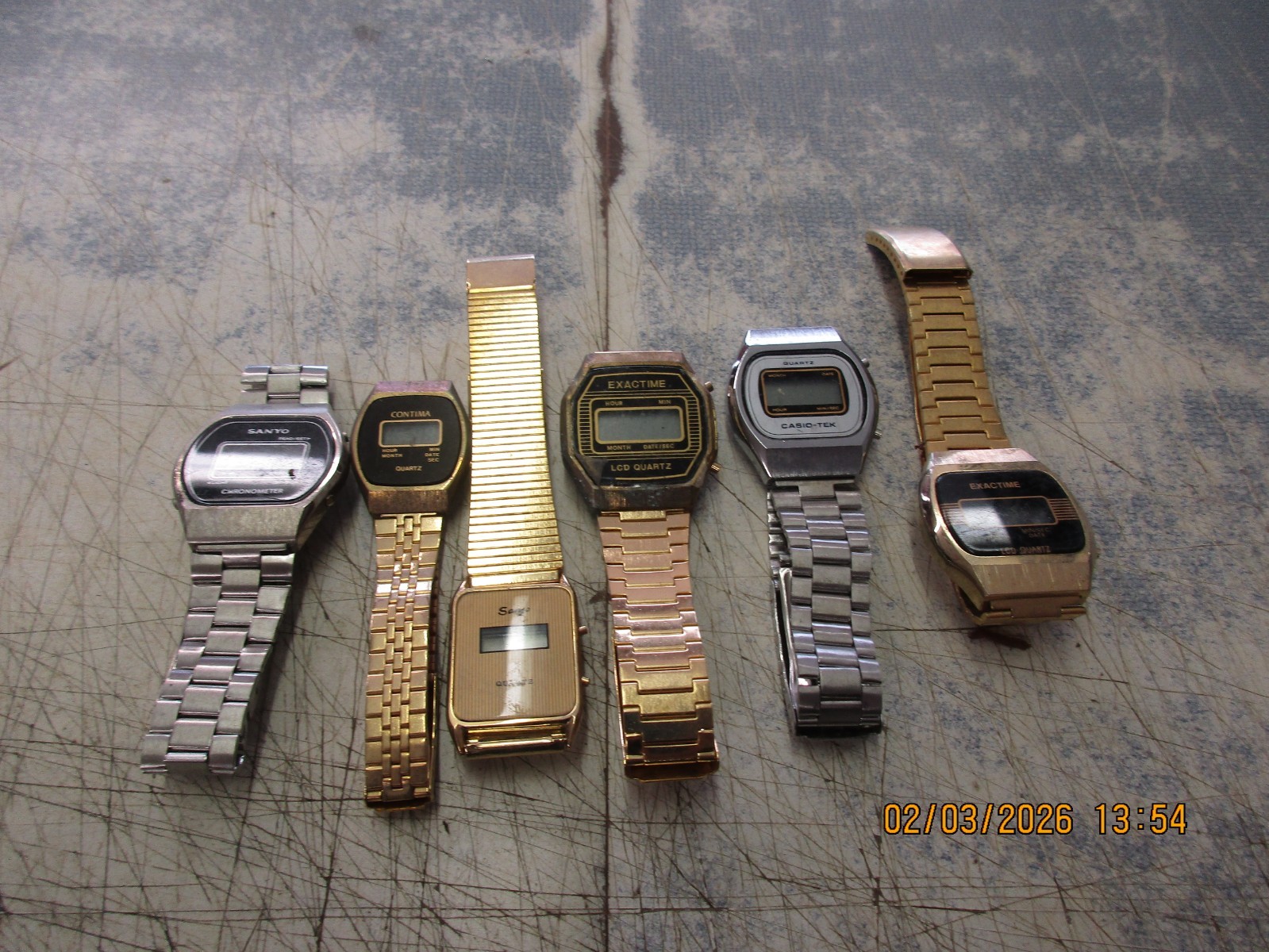 Lot of 6 Vintage Assorted Brand UNTESTED LED Digital Wristwatches Lot 3