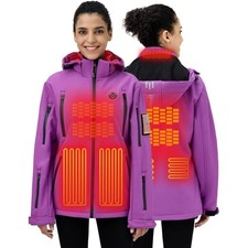 Women's Heated Jacket with 12V Battery Pack Waterproof Winter Outdoor Jacket