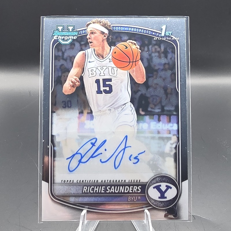 Topps 2025-26 Bowman Chrome U Richie Saunders BYU Bowman 1st Auto CPA-RS