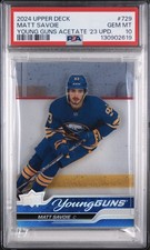 2023-24 Upper Deck Extended Series Matt Savoie ACETATE Young Guns Psa 10 POP 1