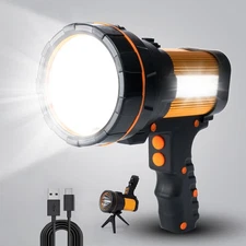 Super Bright Most Powerful Cordless Handheld Spotlight High Lumens Rechargeab...