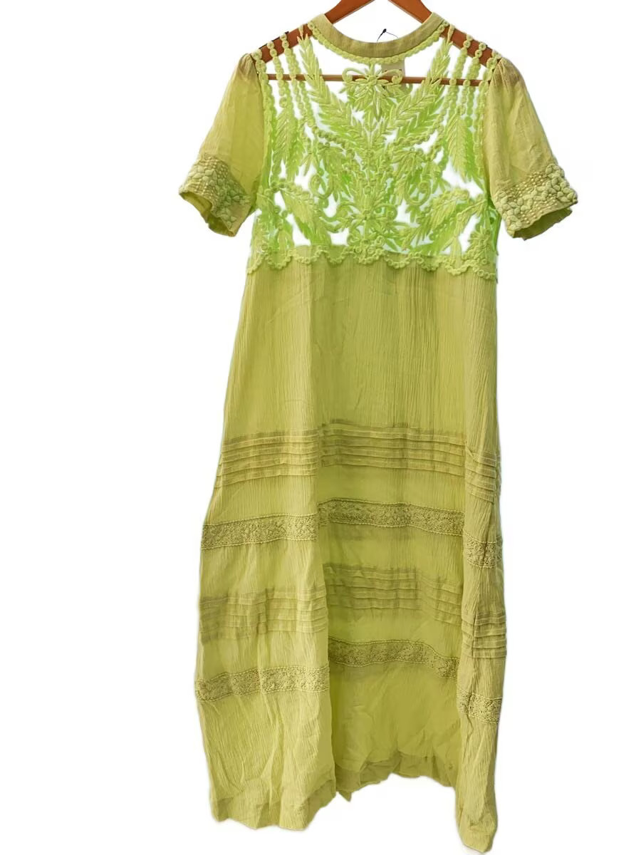 AMERI Short Sleeve Dress, Medium, Cotton, Green, … - image 1