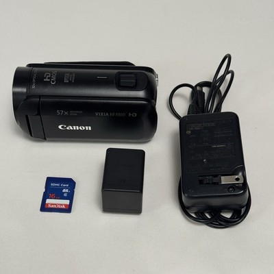 Canon VIXIA HF R800 Black Camcorder Video Camera Vlog W/ Charger & 16GB SD Mint