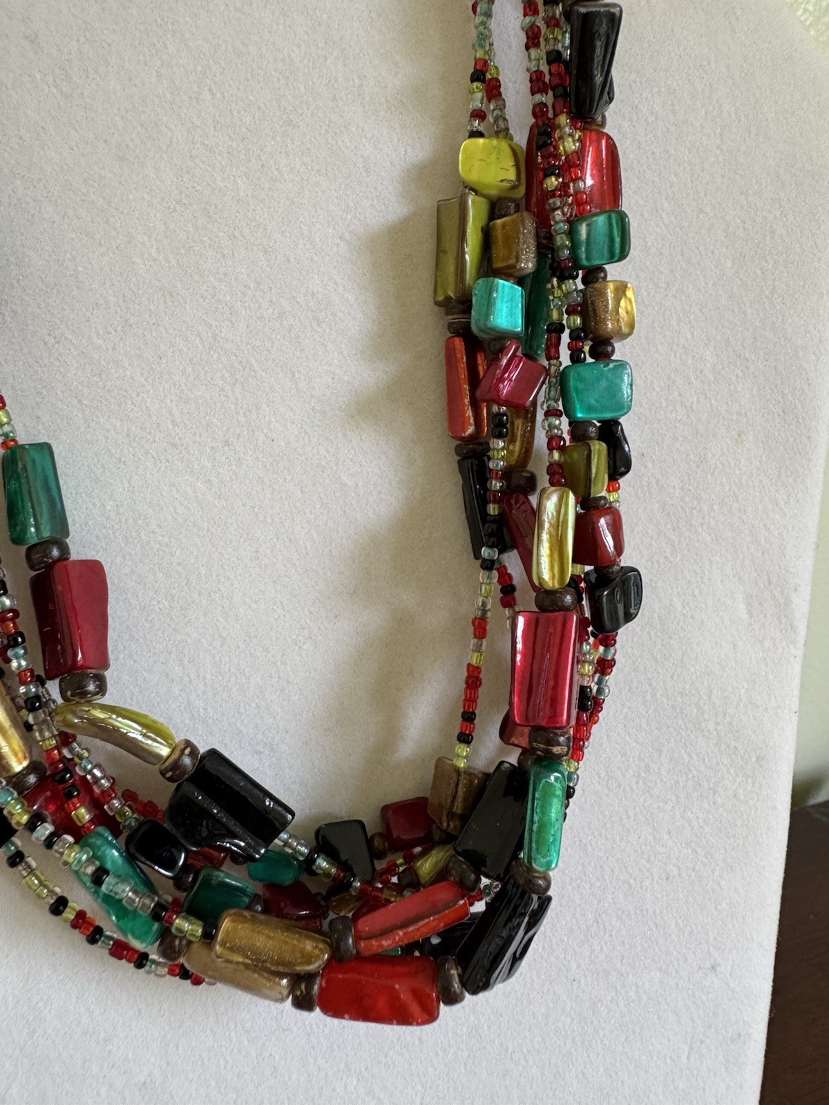 Multistrand Colorful Beaded Statement Necklace Je… - image 4