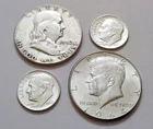 1952 Franklin • 1964 Kennedy • 2× 1964 Dimes • 90% Silver Lot • X150