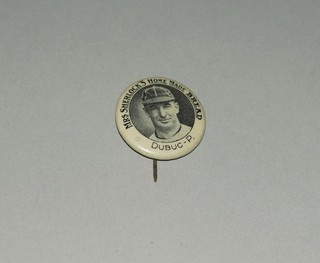 ORIGINAL 1920 MRS. SHERLOCK'S BREAD BASEBALL PIN TOLEDO MUD HENS DUBUC P.